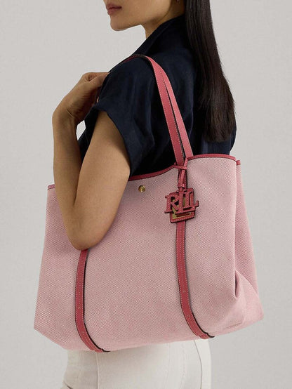 Ralph Lauren Canvas & Leather Large Emerie Tote