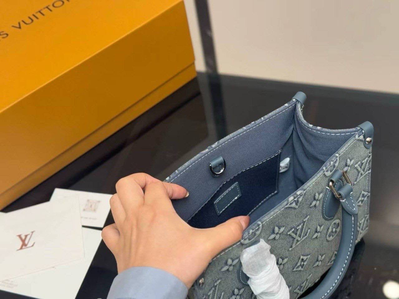 Louis Vuitton OnTheGo PM denim handbag