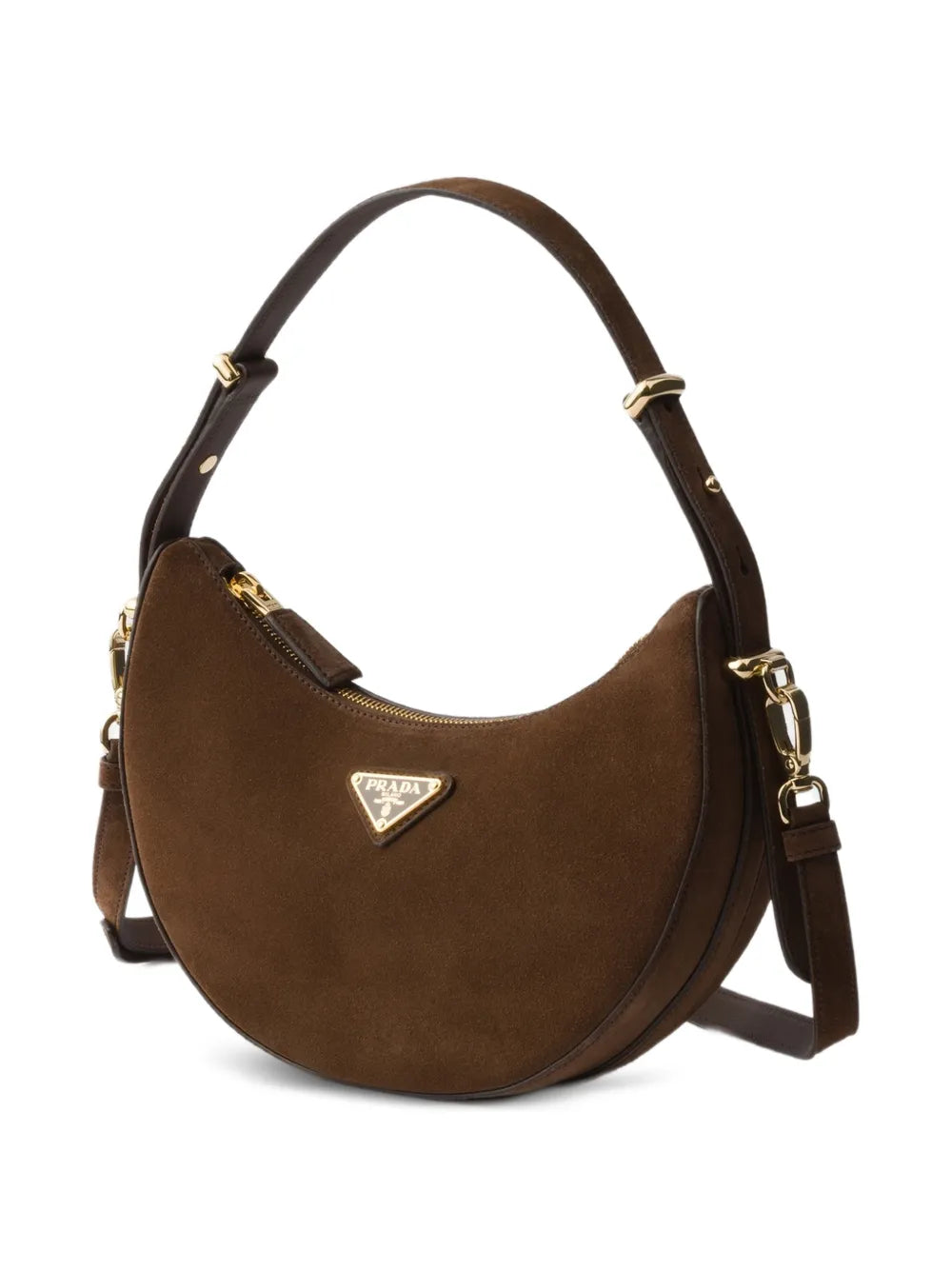 Prada Arqué Suede Shoulder Bag