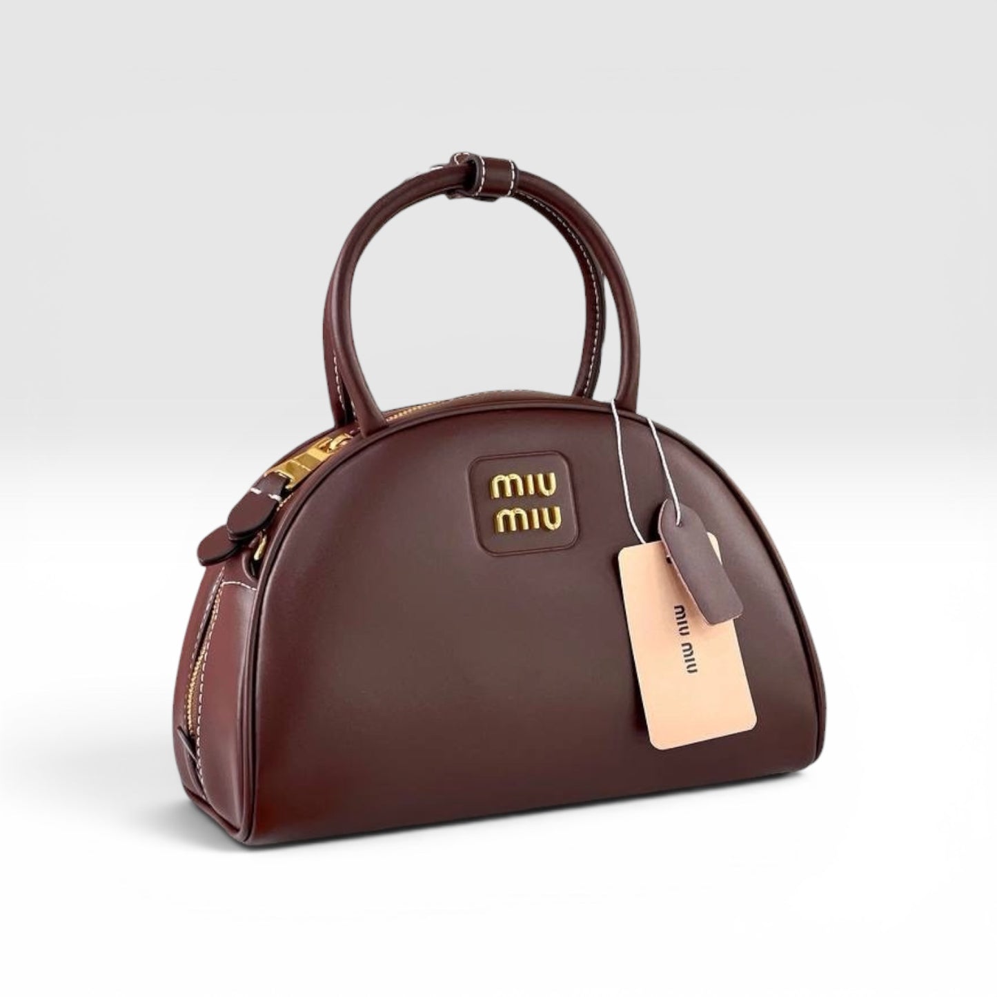 Miu Miu Beau Small Leather Bowling Bag