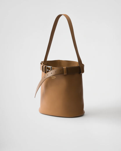 PRADA BUCKLE LEATHER BAG WITH BELT