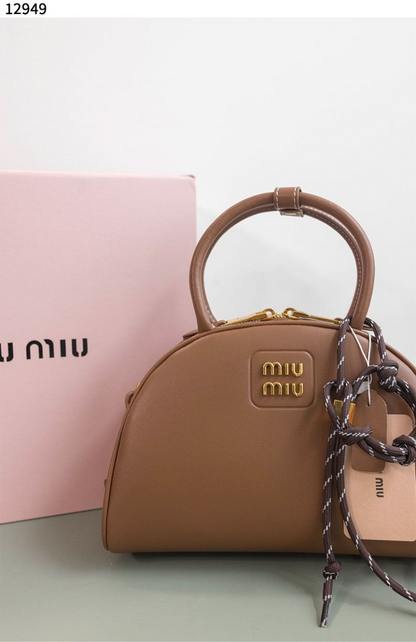 Miu Miu Beau Small Leather Bowling Bag