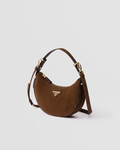 Prada Arqué Suede Shoulder Bag