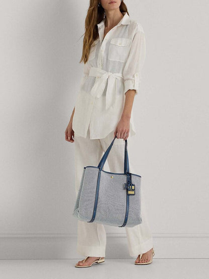 Ralph Lauren Canvas & Leather Large Emerie Tote