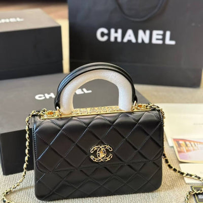 Chanel Crystal Quilted Mini Trendy CC Dual Handle Flap Bag