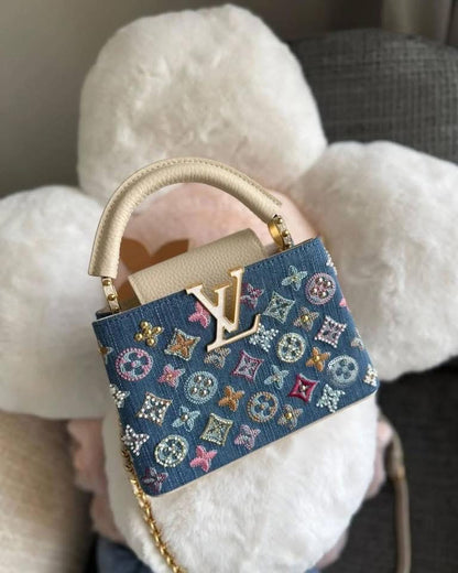 Louis Vuitton Capucines Mini Denim Embroidered Bag