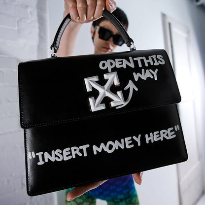 Off-White Jitney 1.4 leather top-handle bag