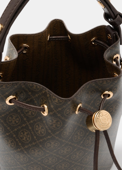 Tory Burch T Monogram Coated Canvas Mini Bucket Bag