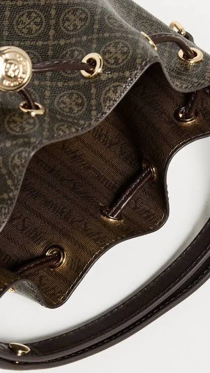 Tory Burch T Monogram Coated Canvas Mini Bucket Bag