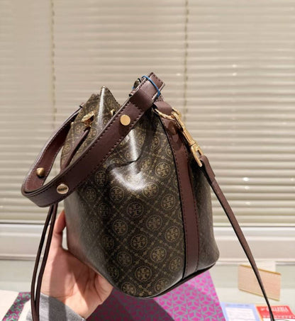 Tory Burch T Monogram Coated Canvas Mini Bucket Bag