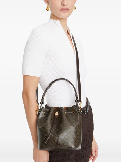 Tory Burch T Monogram Coated Canvas Mini Bucket Bag